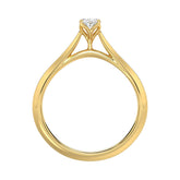 LADIES SOLITAIRE RING 1/2CT OVAL DIAMOND 18K YELLOW GOLD
